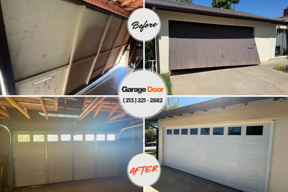 Before and after: garage door repair Wesley Hills, NY